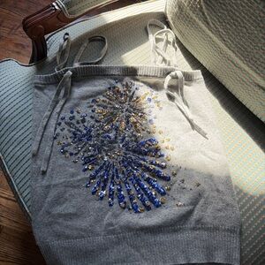 Ralph Lauren GrayCashmere Sequin Firework Cami M. Retail $295